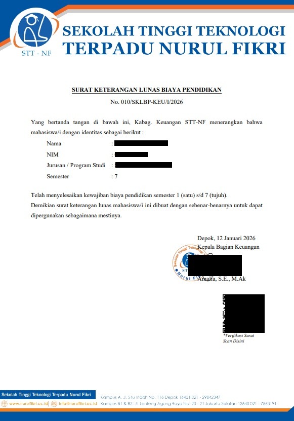 Contoh Bukti Bebas Biaya Pendidikan